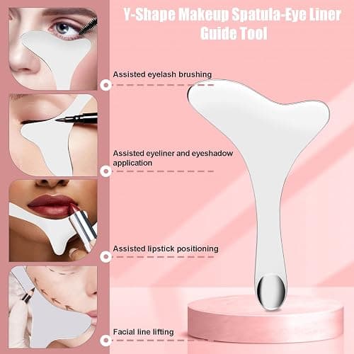 4 Pcs Makeup Spatula Set, Stainless Steel Cosmetic Makeup Palette, Korean Mixing Palette Foundation Cosmetic Skin Care Tool thumbnail 4