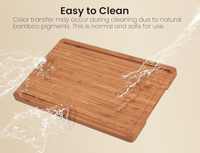 Fibogollo Bamboo Cutting Boards Serving Board Set, Bamboo Chopping Boards with Juice Groove for Kitchen Meal Prep and Serving (set of 3) thumbnail 4