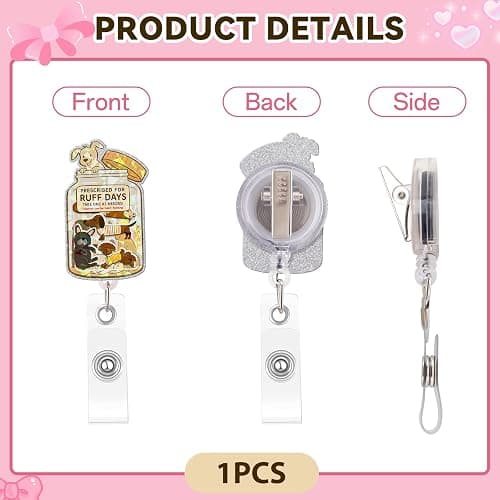 Kimoli Funny Nurse Badge Reel Cute Dog Nursing Badge Reel Retractable Positive and Inspirational Id Card Holder with Clip for Rn Healthcare Doctor Nurse Dog Lovers Gifts thumbnail 5