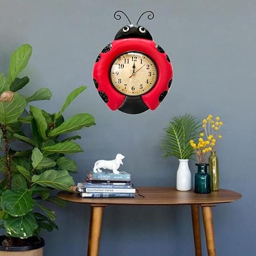 TXYS Wall Clock for Home Ladybug Decor Art Decorations Great for Office/Outside Clock (Ladybug Clocks) thumbnail 2