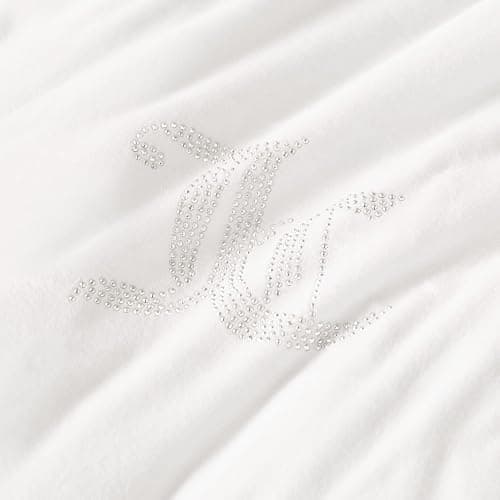 Juicy Couture Angel White Velour Full/Queen Comforter Set - 3 Piece Luxury Bedding Ensemble thumbnail 4