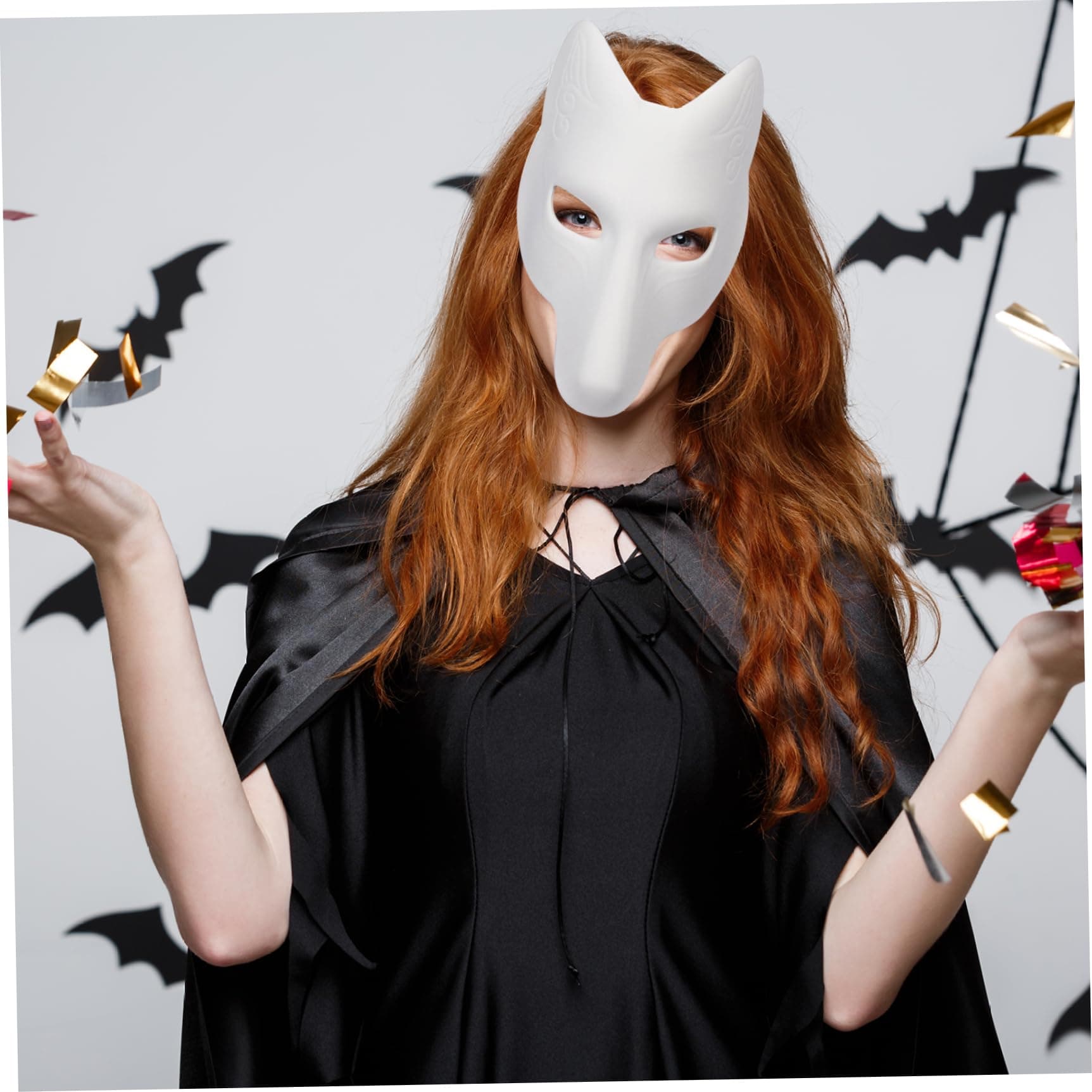 Therian Mask Halloween Fox Mask Leather Costume DIY Blank Mask Halloween Masks for Masquerade Costume Prop Toy Play thumbnail 5