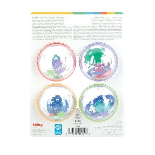 Nuby Bubbly Buds Interactive Bath Set - (4-Pack) Baby Bath Toys - 6+ Months thumbnail 8