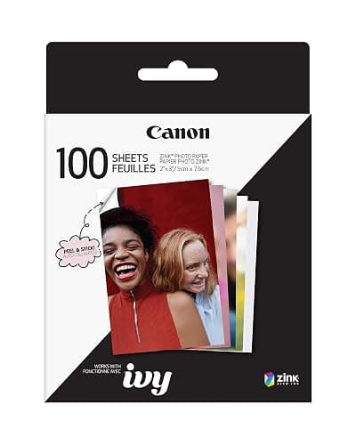 Canon Ivy Zink 2" x 3" Photo Sticker Paper 100 Sheets Pack - Image 1