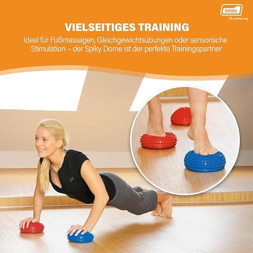 SISSEL Spiky Dome 2er Set | Balance Kissen | Balance Pad für Koordination | Sitzkissen für Training & Therapie | Zur Anwendung einer Fußmassage & Fitness | Belastbar bis 80 kg | Gleichgewichtstrainer thumbnail 6