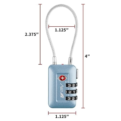 BV TSA Approved Locks, no Key to Lose. Luggage Locks TSA Approved for School, Gym, Suitcase, Baggage and More. TSA Locks for Luggage & Backpack, Luggage Lock, Travel Lock, TSA Lock, Suitcase Locks - Black 4 Pack thumbnail 6