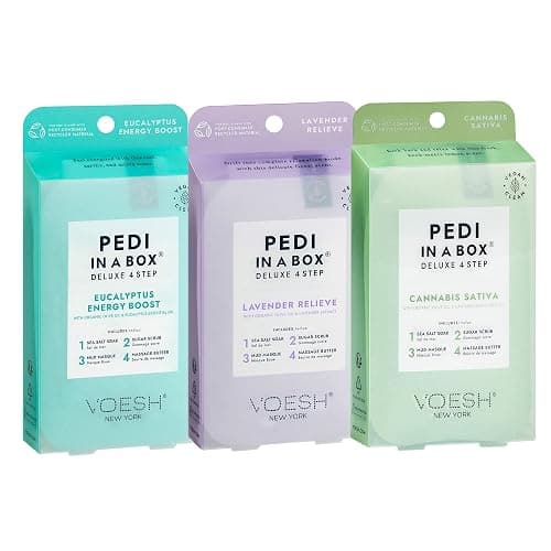 VOESH Pedi in a Box 4 Step, Pedicure Set, At-Home Pedicure, DIY Pedi, Foot Treatment, Pedicure Supplies, Foot Scrub, Foot Spa, Foot Care, Foot Therapy - Image 1