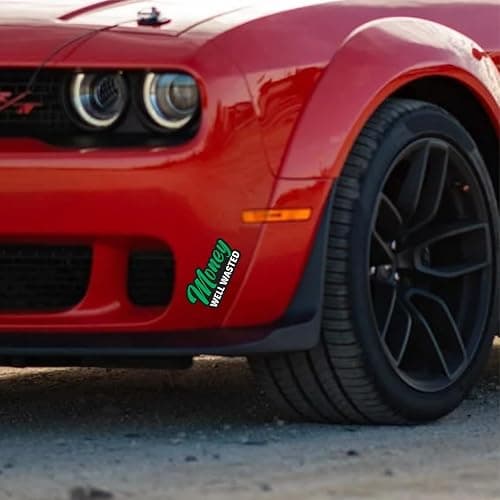 (2 Pcs) Money Well Wasted Funny Bumper Sticker Vinyl Decal Sticker Humor For Car Truck SUV Window Sport Bike 4x4 ATV Boats thumbnail 2