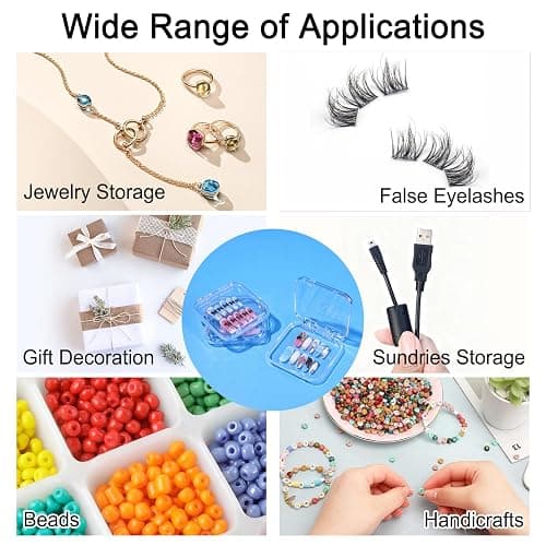 Raisetip 16 Pcs Acrylic Press on Nail Storage Box with Adhesive Double Sided Tape, Press on Nails Packaging Fake Nail Storages Case for Fake Nail Storage Nail Display Nail Salon thumbnail 7