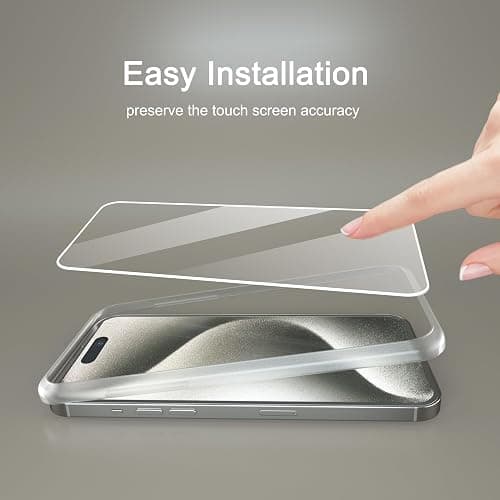 Ailun 3 Pack Screen Protector for iPhone 15 Pro Max [6.7 inch] + 3 Pack Camera Lens Protector with Installation Frame,Sensor Protection,Dynamic Island Compatible,Case Friendly Tempered Glass Film - iPhone 15 Pro Max-6.7 Inch thumbnail 2