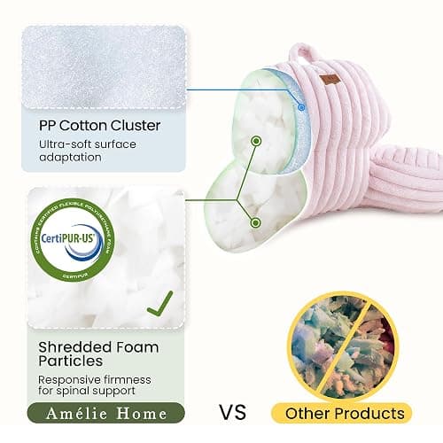 Home Faux Fur Reading Pillow with Pocket for Sitting in Bed, Kids Backrest Bed Pillow with Washable Cover for Lounging, Study & Relaxing, Light Pink 17 inches thumbnail 9