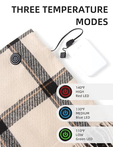 EN'DA professional Heated Scarf for Women and Men 3 Levels Temperatures thumbnail 2