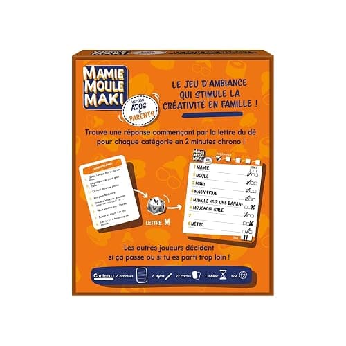 Mamie Moule Maki Version Ados et Parents - Jeu de société à partir de 10 Ans - Petit Bac revisité idéal pour Jouer avec Les Plus Jeunes - 2 à 6 Joueurs thumbnail 3
