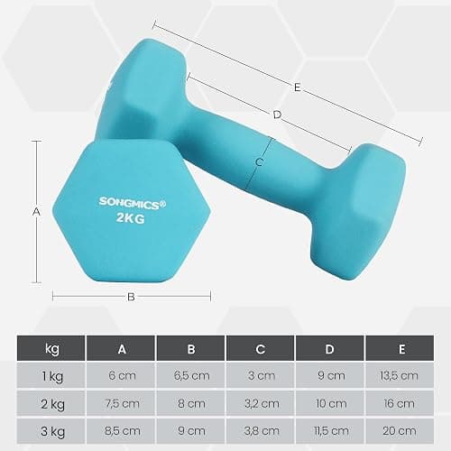 SONGMICS Weight Lifting Dumbbell Kit with Storage Stand, for Fitness, Vinyl Coated thumbnail 4