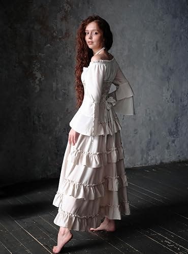 SCARLET DARKNESS Women's 2026 Summer Skirt Gothic Steampunk Skirt Renaissance High-Low Bustle Skirt thumbnail 3