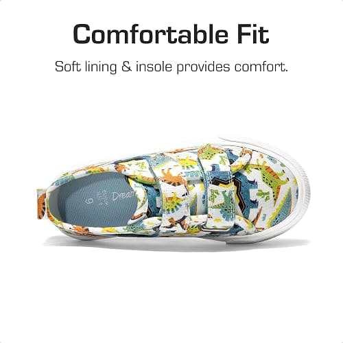 DREAM PAIRS Kid Toddler Sneakers Boys Girls Canvas with Cartoon Dual Hook and Loops for School Walking thumbnail 4