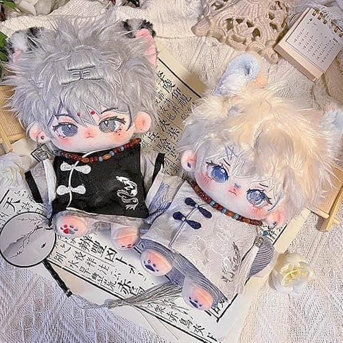 niannyyhouse 20cm Doll Clothes Coat Vest Accessories Hanbok Sets 8in Plush Doll Dress Up (Black) thumbnail 3