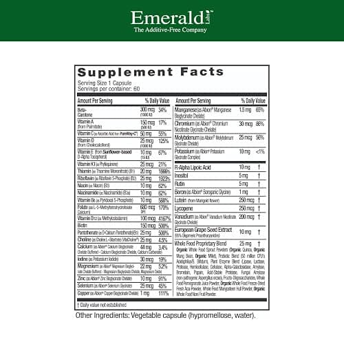 EMERALD LABS Women's 1-Daily Multi - Multivitamin for Women - Includes Calcium, Zinc, Vitamin B & More - Bone & Immune Support Supplement* - Gluten-Free - 60 Vegetable Capsules thumbnail 2