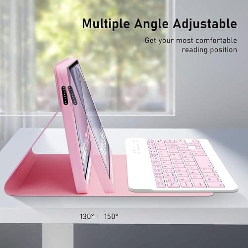 Hofsos Keyboard Case for Samsung Galaxy Tab A9 8.7 Inch 2023 SM-X110/X115/X117 - Slim A9 Tablet Cover with Detachable Bluetooth Wireless Keyboard, S Pen Holder for Samsung Galaxy Tab A9, Pink thumbnail 5