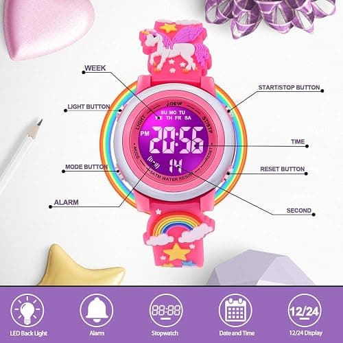 VAPCUFF 3D Cartoon Waterproof Watches for Girls with Alarm - Best Toys Gifts for Girls Age 3-12 thumbnail 2