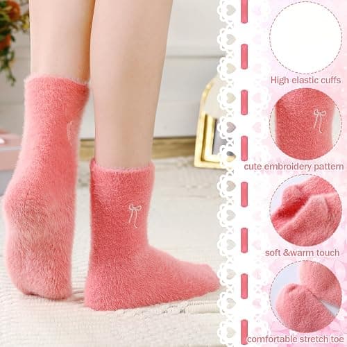 Geyoga Women's Fuzzy Slipper Socks thumbnail 3