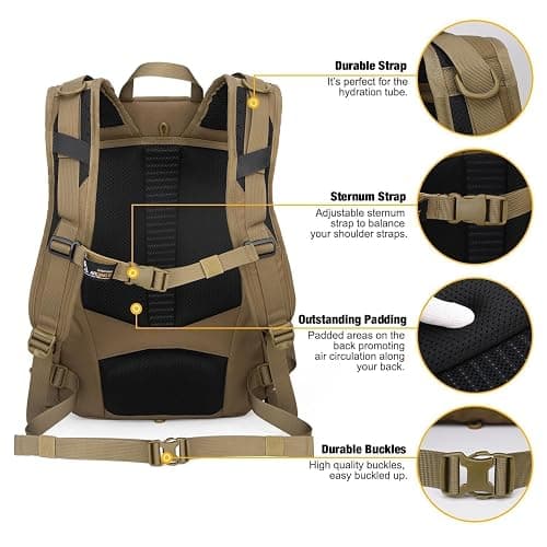 Mardingtop Small Military Tactical Backpack for Men,25L Molle Cordura Backpack for Hiking,Camping,Rucking thumbnail 6