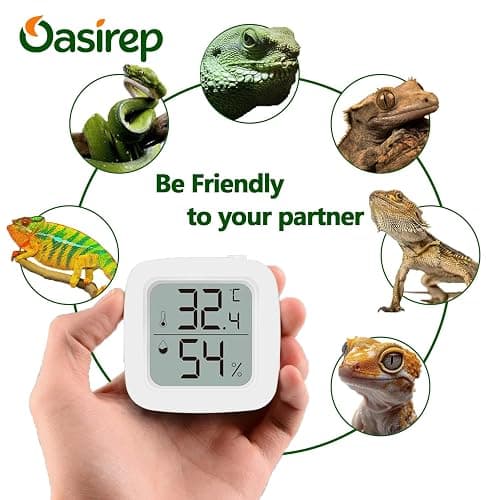 Oasirep 2-Pack Reptile Thermometer and Hygrometer – LCD Digital Temp & Humidity Monitor for Bearded Dragon, Gecko, Snake Tanks, Incubation Boxes, Indoor Pet Habitats thumbnail 7