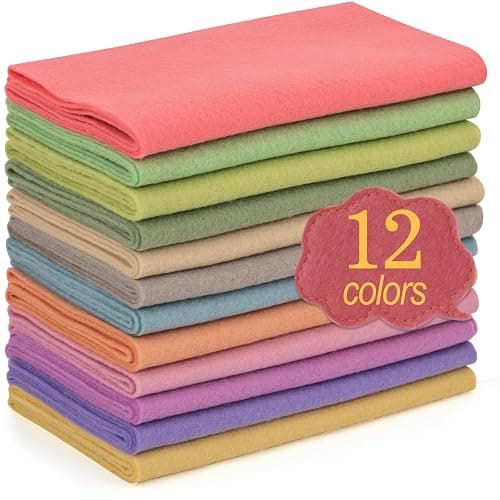 XSEINO 12 Rolls 8"x35" 1.4mm Thick Soft Felt Fabric Sheet 12 Assorted Morandi Series Colors Felt Pack for DIY Craft Sewing Squares Nonwoven Patchwork - Image 1