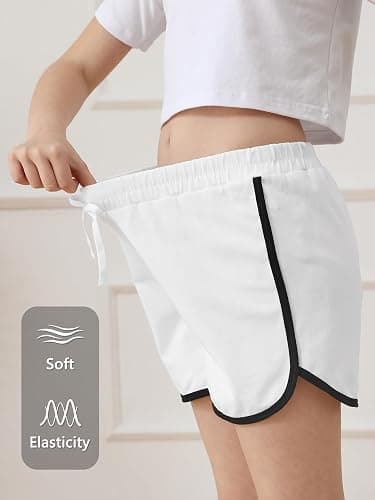 Resinta 5 Packs Girls Cotton Athletic Shorts Toddler Summer Running Shorts Dolphin Yoga Shorts for Kids thumbnail 2