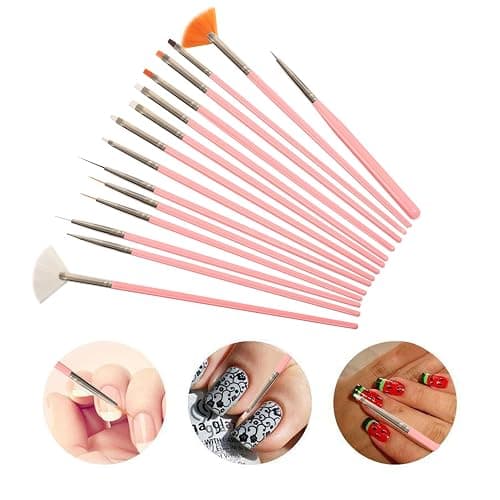 Professional Nail Art Brush Dotting Tools Kit (31pcs Pink) thumbnail 4