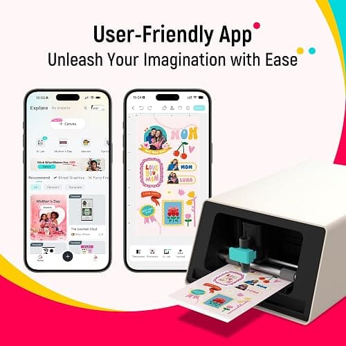 Liene PixCut S1 Color Sticker Printer & Cutting Machine - All-in-One Sticker Maker for DIY Crafts, Custom Labels & Gifts. Thermal Dye-Sublimation Photo Printer, 300 DPI, Precise AI Auto-Cutting thumbnail 7