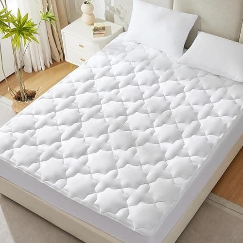 CozyLux Twin XL Mattress Pad, 450GSM Quilted Cooling Cotton Top, Extra Deep Pocket 8-21", Oeko-TEX Certified, Plush Soft & Breathable Bed Pad, Back to School College Dorm Essential (39"x80", White) thumbnail 2