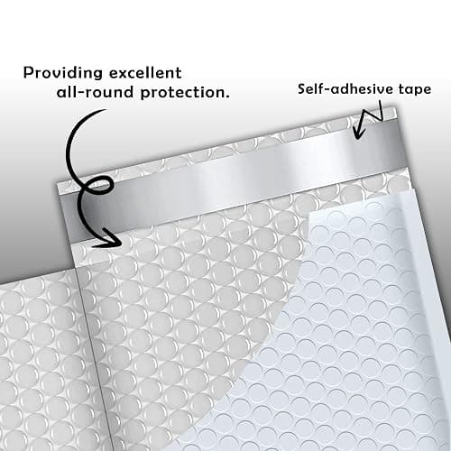Bubble Mailers 8.5x12 25 Pack White Waterproof Self Seal Adhesive Shipping Bags, Cushioning Padded Envelopes for Shipping, Mailing, Packaging Usable 8.5x11 thumbnail 4