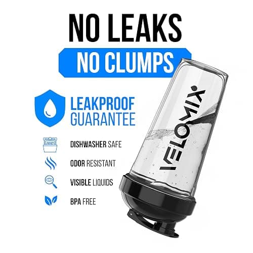 VELOMIX -6 PACK- 28 OZ Protein Shaker Bottles for Protein Mixes, Shaker Cups for Protein Shakes, Small Shaker Bottle Pack, Shaker Cup, Shakers for protein Shakes (Core Series) thumbnail 3