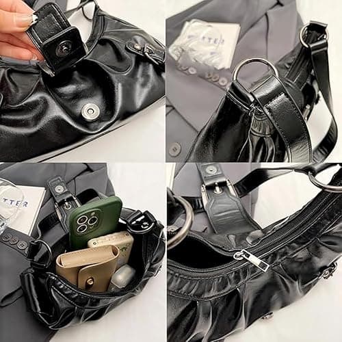 Y2K Purse Shoulder Bag for Women, Top Handle Handbag Small Goth Punk Hobo Clutch Purses Trendy Underarm Bag thumbnail 7