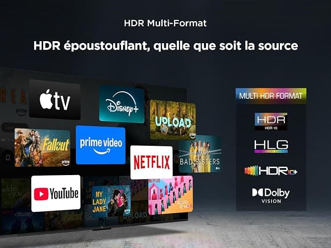 TCL 65T6C Fire TV 65 Pouces QLED 4K UHD Smart TV, HDR (Multi-Format), Dolby Atmos, Motion Clarity thumbnail 8