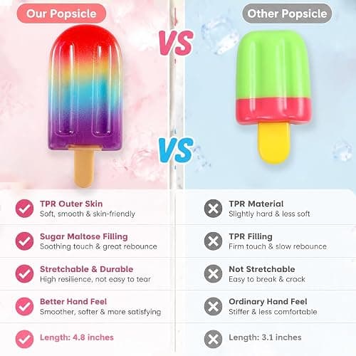 DITUFIDGTS Popsicle Squishy Sugar Ice Cream Squishies Squeeze Toys | slow rising texture,leakproof structure, soft tactile feel for kids teens adults travel,office study & summer classroom prize thumbnail 3