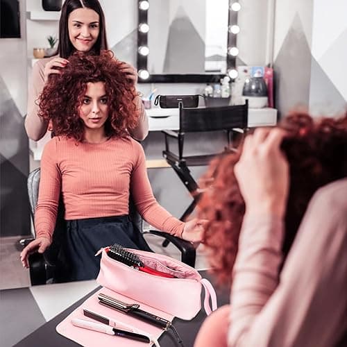 ANGENIL Large Flat Iron Mat Hair Tools Travel Bag 2 in 1, Curling Iron Hair Curler, Hair Straightener Brush, Hair Dryer, Portable Hot Tool Mat Hair Accessories Organizer for Women thumbnail 3