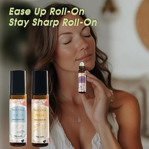 Wecona Aromatherapy Essential Oil Roll-On Set – 6x10ml Essential Oil Blends with Roller Bottles, Portable Essential Oils for Diffusers for Home,Relaxing Gift for Women & Men thumbnail 6