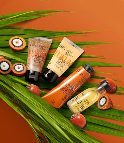 natura – Tukumã Hyaluronic Acid Boosting Minis Set (4 travel size Products) - Exfoliating Shower Gel, Biphase Shower Oil, Body Lotion and Hand Cream- Anti-Aging - Vegan Skin Care thumbnail 4