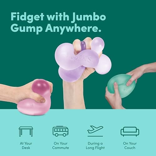 Speks Jumbo Gump Stress Balls | Ultra Soft Squishy Fidget Toy for Adults & Teens | Stress Relief & Desk Toy | Sea Glass thumbnail 5