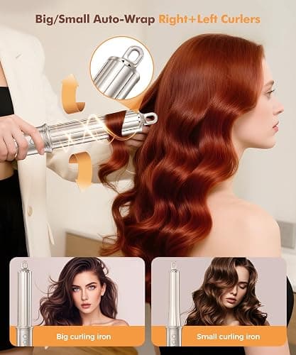 6-in-1 Hair Dryer Brush, Hair Styler with Automatic Curlers, 150,000 RPM High-Speed Negative Ionic Hair Dryer Fast Drying, Blow Dryer Brush for Curling/Volumizing/Straightening with Travel Bag, Gold thumbnail 4