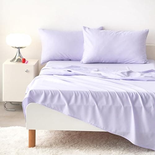 Wake In Cloud - Star Bedding Set for Boys Girls, Cute Stars Polka Dot, Soft Lightweight Comforter Set with Sheets, 5 Pieces Kids Bed in a Bag, Light Purple, Twin Size thumbnail 4