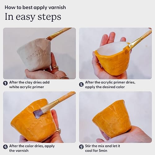 Sculpd Clear Varnish for Air Dry Clay - Premium Clear Matte Finish For Pottery & Acrylic Paint - Waterproof, Scratch Resistant, Colorless Ceramic Sealer - Hobbies Arts & Crafts DIY (70ml) thumbnail 3