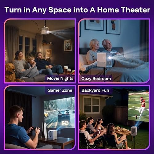 Aurzen Roku TV Smart Projector with Wifi and Bluetooth, Christmas Gifts D1R Cube Roku Streaming Experience Built-in, Sealed Optical Engine, 1080P FHD, Dolby Audio, Portable Mini Projector for Movies thumbnail 9