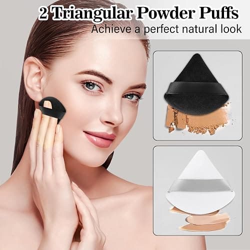 Professional Makeup Brush Set, LUXBRU 20PCs Makeup Brushes with Foundation Eyebrow Blending Concealer Blush Eyeshadow Contour Powder Brush, Make Up Brushes Kit with Travel Case & 2 Powder Puff-Black thumbnail 6