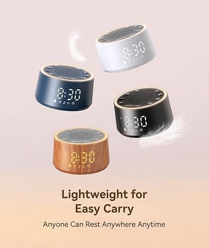 Dreamegg Sound Machine for Sleep - D1 Nova White Noise Sound Machine for Baby Adult with Alarm Clock, Soothing Sounds, Dimmable, White Noise Alarm Clocks for Bedrooms Heavy Sleepers Travel, Black thumbnail 7