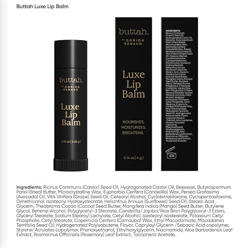 Buttah Skin by Dorion Renaud Luminating & Nourishing Lip Balm .15oz [2 Pack] - for Healthy Looking Lips - Shea Butter - Naturally Based Skin Care - Black-Owned Skincare thumbnail 8