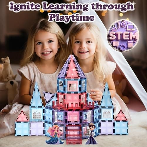Little Pi Frozen Magnetic Tiles 3 Year Old Girl Gifts 5 Year Old 4 Year Old Girl Birthday Gifts Princess Toys Magnet Tiles Building Blocks Castle Age 3 4 5 6 7 8 thumbnail 5