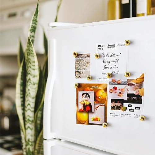 Janvelle Gold Fridge Magnets 12PCS Small Round Magnet for Refrigerator | 0.71inch Cute Photo Decorative Magnet Set Mini Magnets for Office Whiteboard Decor thumbnail 6